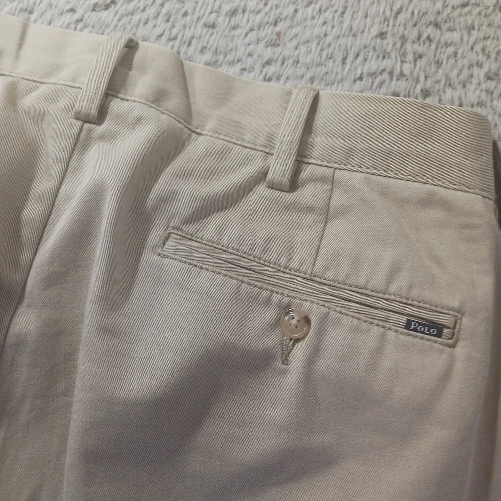 Polo Ralph Lauren Classic Fit Mens 34x32 Khaki Tan Cotton Twill Chino‎ Pants